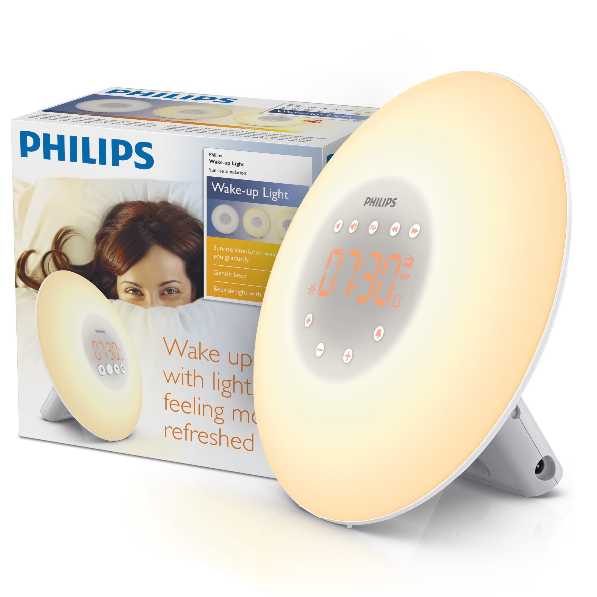 belasting Bisschop Thuisland Philips Wake-Up Light, Sunrise Simulation, Bedside Lamp, Snooze Function,  HF3500/60 - Walmart.com