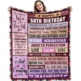 thumbnail image 1 of LHSHID 50th Birthday Gifts for Women 50th Birthday Decorations Women Blanket Funny Gifts for Women Gift Ideas for Her Wife Mom Bed Throw Cool Blanket 60"x80", 1 of 7
