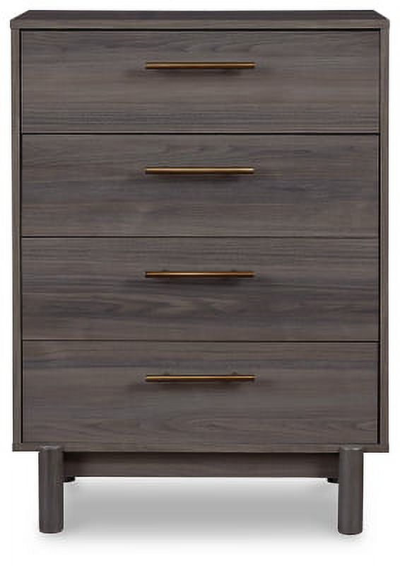 Signature Design by Ashley Brymont Mid-Century Modern 4 Drawer Chest of Drawers, Dark Gray - image 2 of 6