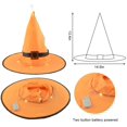 thumbnail image 2 of Decoraciones sombrero de bruja al aire libre 6 uds colgando iluminado brillante sombrero de bruja decoraciones luces cadena decoración con pilas Namotu WRJM-534, 2 of 7