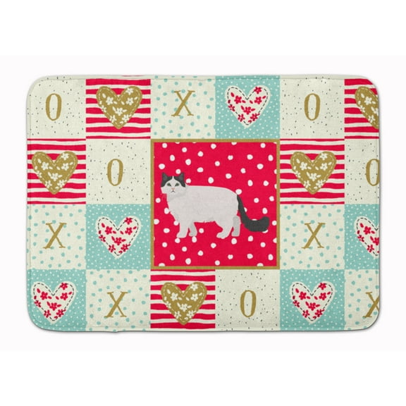 Ragamuffin 1 Cat Love Machine Washable Memory Foam Mat Red