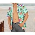 thumbnail image 3 of LA LEELA Men's Hawaiian Shirts Short Sleeve Button Down Shirt Floral Shirt Men Summer Beach Casual Vacation Shirts for Men Funny S Hibiscus, Autumn Green, 3 of 6