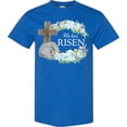 thumbnail image 3 of Inktastic Easter He Has Risen with Cross and Flowers T-Shirt, 3 of 5