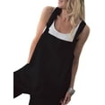 thumbnail image 3 of Women Loose Cotton Linen Jumpsuit Dungarees Playsuit Straps Overalls Trousers Ladies Sleeveless Baggy Pockets Long Pants, 3 of 5