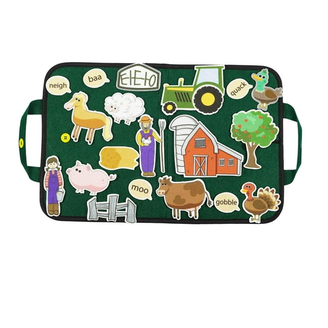 Tablero de cuentos de fieltro, juguetes de viaje, material didáctico para niños de 3 años en adelante, niñas que aprenden motricidad fina. granja