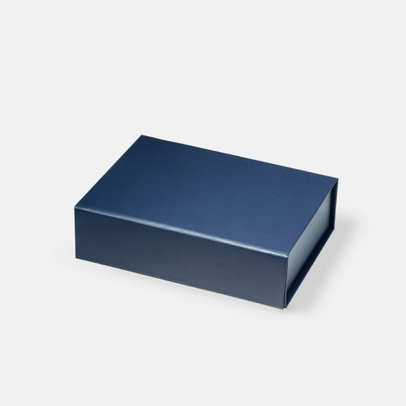 Geoto 6.9"×4.92"×1.97" A6 Shallow Size Luxury Rigid Foldable Magnetic Closure Collapsible Gift Packaging Boxes(Navy Blue)