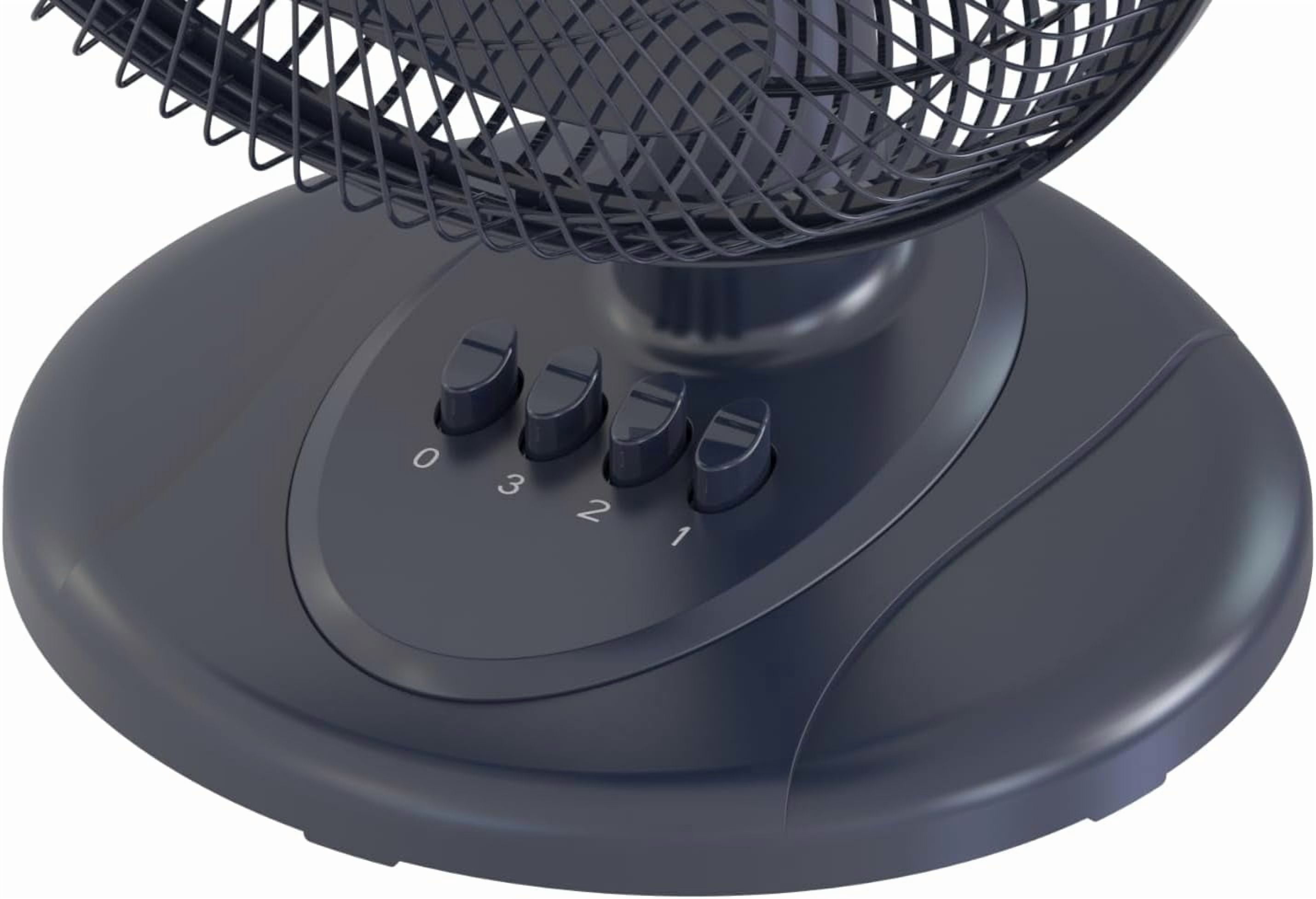 KME DailyTrade 12-Inch 3-Speed Pedestal Floor Fan, Standing Fan for Home, with Oscillating Dual Blades, AC Motor, With Remote Control, Timer, Tilted Head, Black