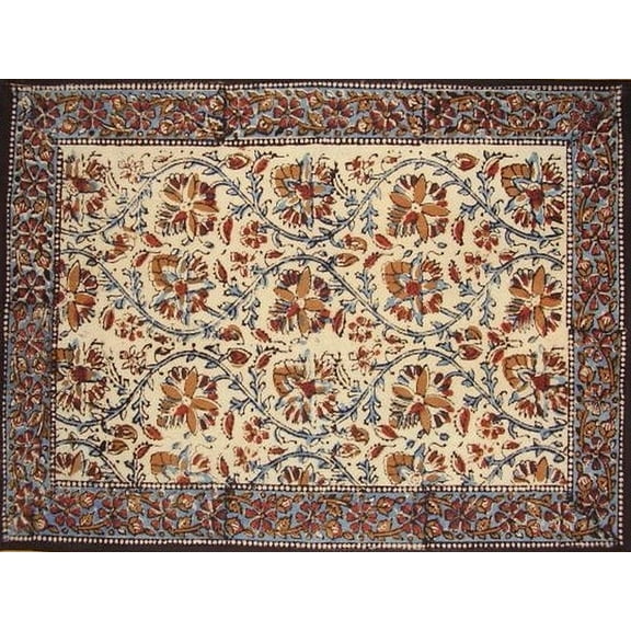 Kalamkari Block Print Cotton Table Placemat 19" x 13" Multi Color