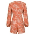 thumbnail image 3 of Mujeres Pantalones Cortos Casual, Floral V-Cuello Sudadera Romper, Cintura Elástica de Moda con Bolsillos Verano, 3 of 5