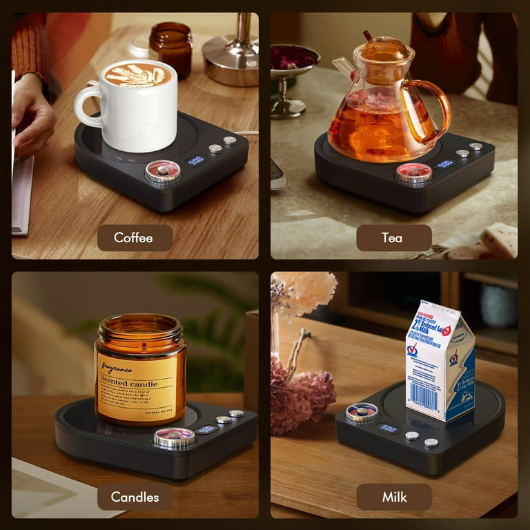 MQUPIN Mug Warmer,36W Coffee Mug Warmer for Desk with 9 Temp  Settings,0.5-9H Timer & Memory Function,Smart Electric Beverage Warmer for  Coffee, Tea,Milk,Candle, Black - Walmart.com