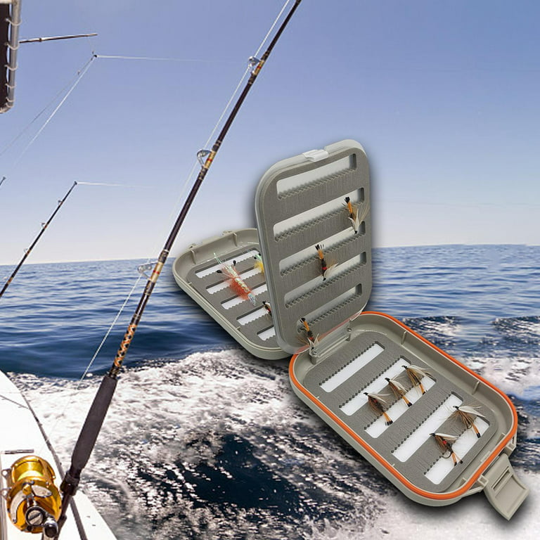Waterproof Fly Box Case, Fishing Tackle Box Pocket 4 Sided
