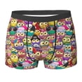 thumbnail image 6 of Men's Boxer Briefs, Cute Cartoon Owls Soft Comfy Mens Underwear Boxer Briefs Breathable With Widen Waist, 6 of 7