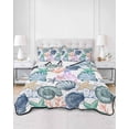 thumbnail image 3 of Coastal Beach Twin Size Down Alternative Comforter, Lightweight Comforter Quilt Bedding Set with Pillow Shams Watercolor Nautical Starfish Shell All Seasons Bed Comforter Duvet Insert 68"x86", 3 of 7