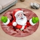 thumbnail image 3 of 80 cm Farfi-felpudo navideño suave y transparente, alfombra redonda antideslizante con estampado para dormitorio, sala de estar, patrón de Papá Noel, para uso diario, 3 of 5