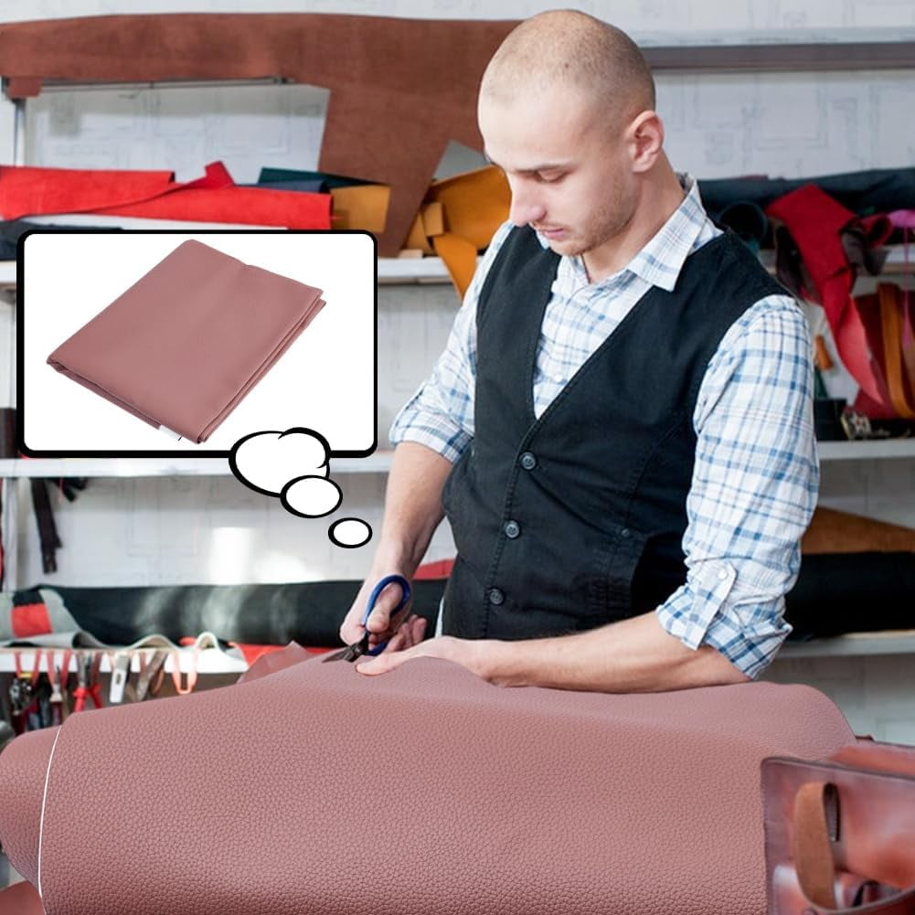 1 Yard Lichee Pattern PVC Leather Fabric for DIY Bag Clothing Accessories Dark Red 1400x1mm