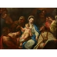 thumbnail image 2 of Anonymous 24x19 Gold Ornate Framed and Double Matted Museum Art Print Titled - Madonna with Child, Saint and Angels (1720), 2 of 4