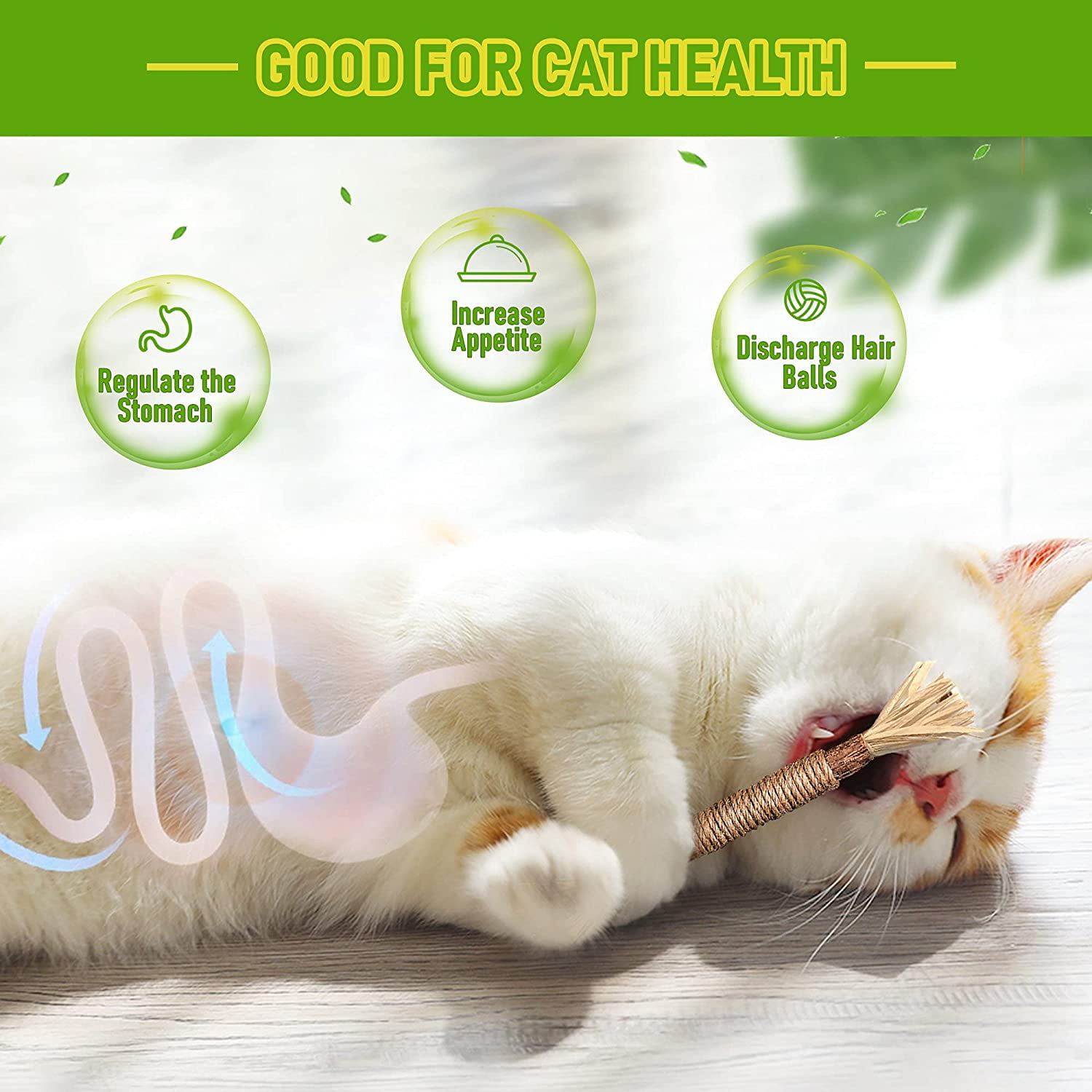 5 Pack Silvervine Cat Toy, Silvervines Sticks Cat Toys for Indoor Cats, Cat & Kitten Chew Toys for Aggressive Chewers, Cat Dental Toy for Kitten Teeth Cleaning, Matatabi Silvervine for Cats