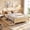 Natural, variant on Costway Twin Size Bed Frame with 2 Storage Drawers Wood Platform Bed with Headboard White