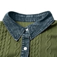 thumbnail image 5 of MaFYtyTPR Women's Cardigan Jacket Fall Winter Denim Patchwork Versatile Shirts for Fall Winter Daily Wear Army Green L, 5 of 6