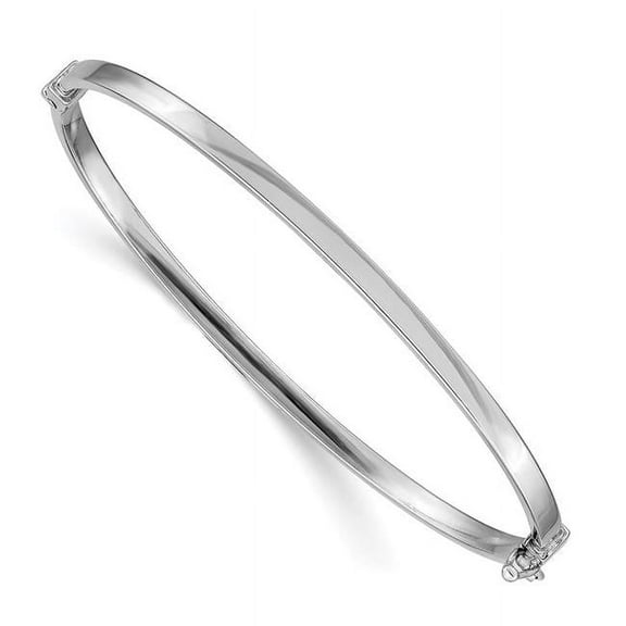 Primal Gold 14 Karat White Gold Polished Hinged Bangle Bracelet