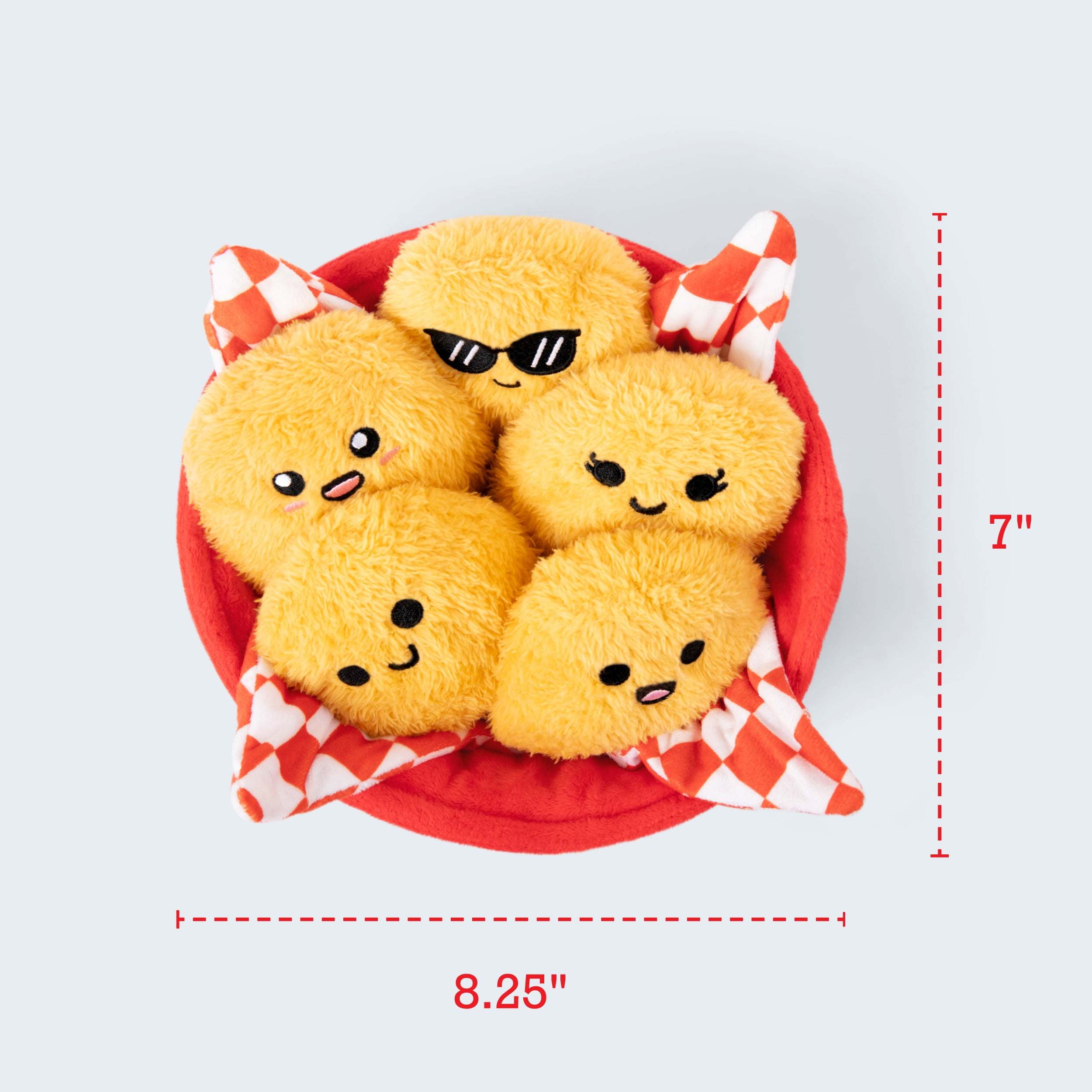 Emotional Support Pals Nuggets, 5 Chicken Nugget Plush Toys with Carrying Basket, Cute Food Plush Gift