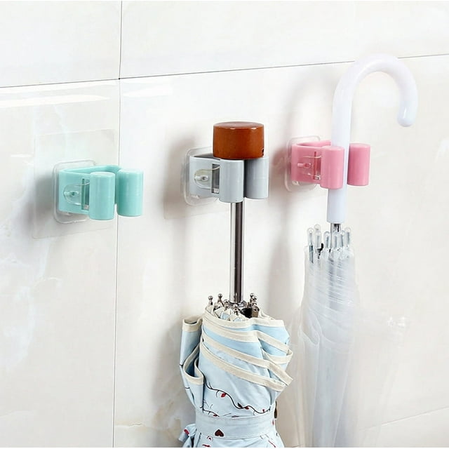 Fiudx Colgador de Trapeador de Pared, Fácil de Instalar, Antideslizante, Apto para Pared, Solución de Almacenamiento Versátil, Ideal para Organizar La Cocina y El Hogar, Color Aleatorio, Tamaño 7 X 7