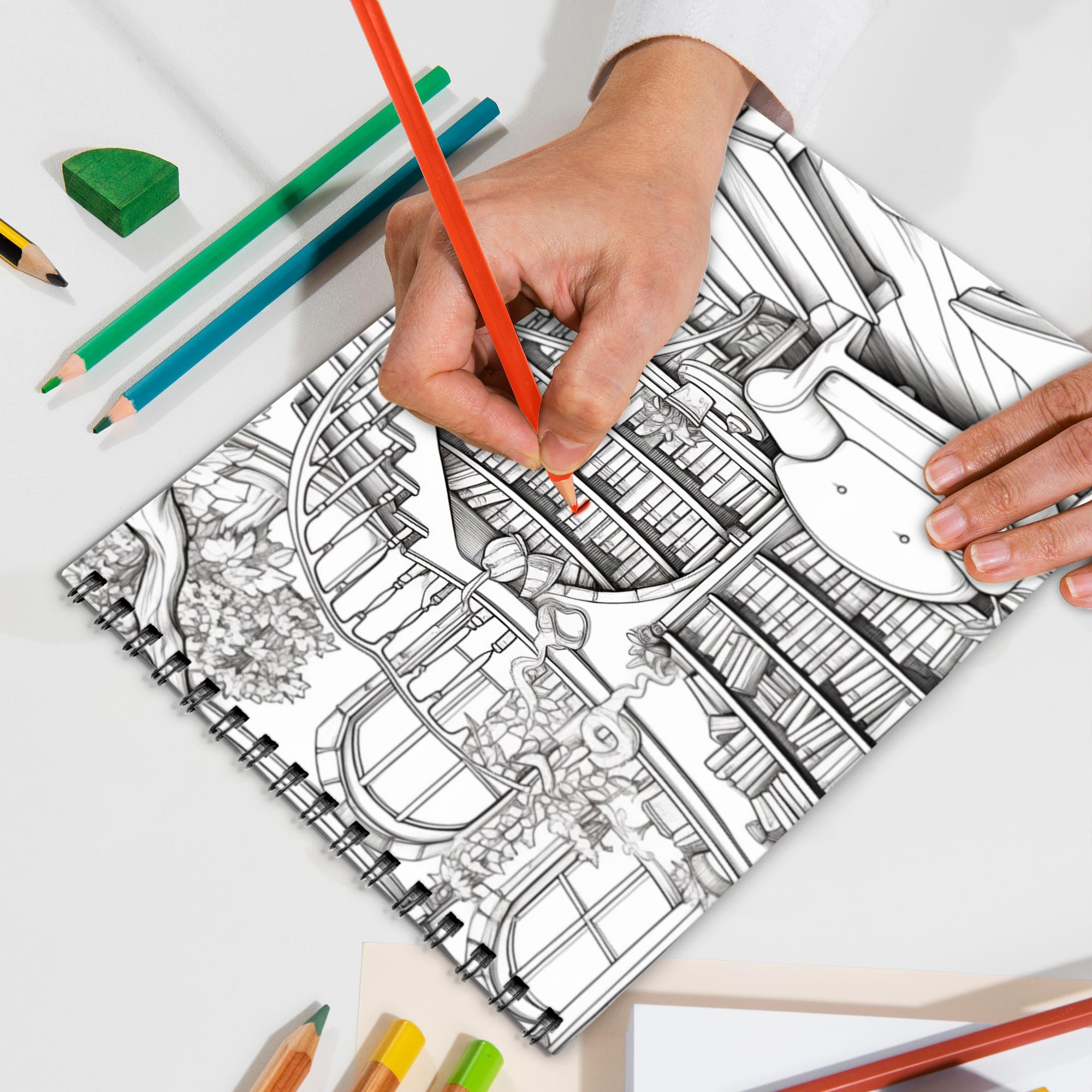 LBKHOUSE Large Print Marigolds Coloring Book Spiral Bound for Adults, Premium Cover