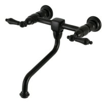 Kingston Brass KS1210AL Heritage Double-Handle Wall Mount Bathroom Faucet, Matte Black
