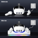 thumbnail image 3 of Base de carga para Meta Quest 3S, estación de carga magnética para casco y mandos Quest 3/3S VR, con 2 baterías recargables, cargador USB-C y cable, indicador LED, 3 of 6