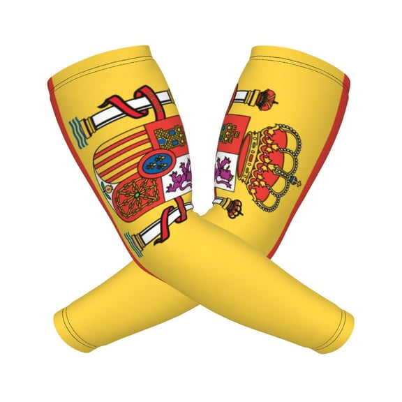 Cooling Compression Arm Sleeves Flag Of Spain Sun Protection Sport Arm Sleeves For Men Women Baseball Basketball Running