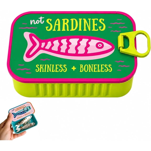 Lethargic Sardine Travel Jewelry Case, PETG Fishbone Organizer, 4.13 x 2.36 x 1.18 in Portable Jewelry Box for Women's Rings, Earrings and Charms
