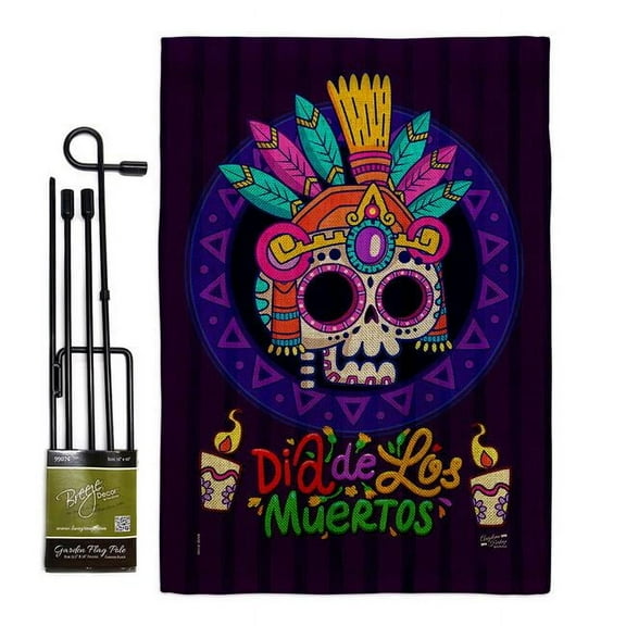 Angeleno Heritage GS130412-DB Dia de los Muertos Falltime Day of Diad 13 x 18.5. in. Double-Sided Decorative Horizontal House Garden Flag Set for Decoration Banner Yard Gift