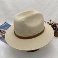 thumbnail image 4 of Sombrero Panamá para hombre, estilo trilby de paja para hombre, varios tamaños, sombrero de playa, 4 of 6