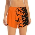 thumbnail image 2 of Rateoe Halloween Bats Printed 2 in 1 Women's Workout Shorts for Athletic Gym Running Shorts with Phone Pockets-X-Large, 2 of 7