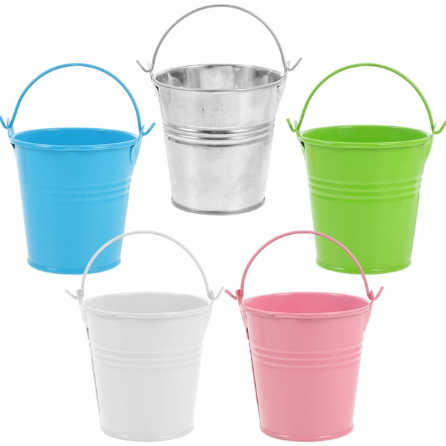 Shisuyan 5pcs Small Metal Planter Flower Pot Plant Bucket Balcony Garden Patios Office Desktop Planting Pot