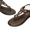 thumbnail image 7 of DREAM PAIRS Women's Flat Sandals Dressy Summer Stappy Comfortable Ankle Elastic T-Strap Beach Thong Sandals, 7 of 7