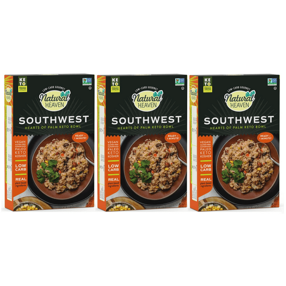 Keto Bowl Ready Meal Hearts of Palm by Natural Heaven - Southwest Size: 3-Pack