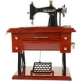 thumbnail image 4 of OUNONA Dark Red Vintage Sewing Machine Design Music Box for Decoration ABS Ornament 6.5 x 4.5 x 3.5 Inches, 4 of 8