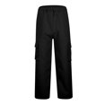 thumbnail image 2 of Dpytoraw Men's Oversized Pocket Drawstring Straight Leg Work Pants Outdoor Jogging Pants Black, 2 of 5