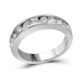 thumbnail image 2 of 14kt White Gold Womens Round Channel-set Diamond Single Row Wedding Band 1 Cttw, 2 of 4