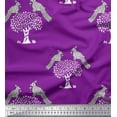 thumbnail image 1 of Soimoi Modal Satin Fabric Bird & Tree Block Decor Fabric Printed Yard 42 Inch Wide, 1 of 1