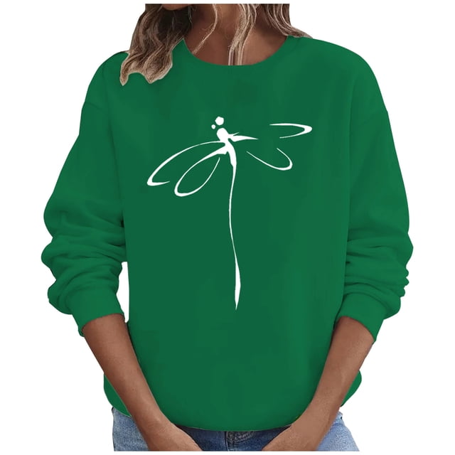 Chemise à Manches Longues Femme Hauts Automne Manches Longues Chandail Ample Chemise Décontractée Imprimé Poitrine Col Rond Chandails en Molleton Manches Longues Chemises Femmes Chemises Manches Longues pour Femmes
