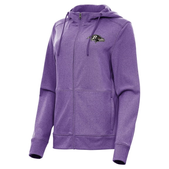 Women's Antigua  Heather Purple Baltimore Ravens Seeker Full-Zip Hoodie Jacket