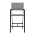 thumbnail image 4 of CorLiving Gallant Chaises de Bar d'Extérieur en Aluminium et Polymère Résistantes aux Intempéries, Gris (Ensemble de 2), 4 of 9
