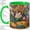 Green, variant on Sleeping Orange Cat Accent Mug, 11oz Ceramic Coffee Cup for Cat Lovers