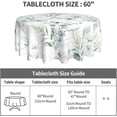 thumbnail image 3 of Spring Tablecloth 60 Inch Round, Watercolor Sage Green Leaves Table Cloth, Eucalyptus Leaf Floral Tablecloths Polyester Fabric Farmhouse Decorative for Spring Home Kitchen Dining Party, 3 of 5