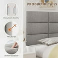 thumbnail image 4 of Yojoker Upholstered Wall Mounted Headboard, 3D Soundproof Wall Panels Peel and Stick Floating Headboards for Queen Size Bed, Boho Dorm Tufted Bed Headboard in Gray (9 Panels, 10" x 24"), 4 of 6