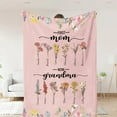 thumbnail image 3 of First Mom Now Grandma Birth Flowers Blanket, Personalized, Mom Grandma Blanket Gift for Mom Gift for Grandma, Mom Blanket, Grandma Blanket Blankets, 3 of 5