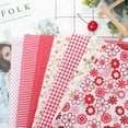 thumbnail image 1 of 7 Pcs Tissu en Coton Patchwork Pré-Découpé Carrés de Quilting Tissu DIY pour Costumes Décorations Projets Scolaires avec Design de Fleurs Rouges, 1 of 7