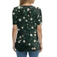 thumbnail image 4 of NAMTYQX Shirts for Women Trendy Summer Lightweight Button V Neck Classic Loose Spring Tops for Women 2025 Dark Green Size L, 4 of 5